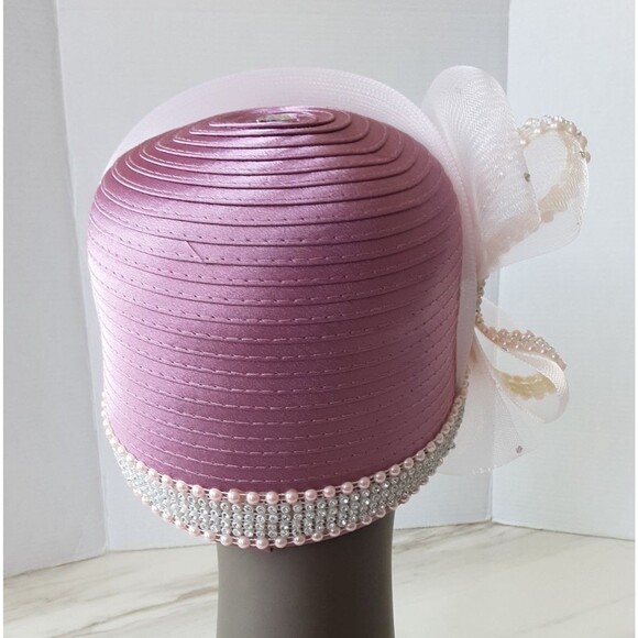 CHARM\'S Avant-Garde Glam Crystal | Pearl Fascinator Derby Church Hat - NWT main image 7